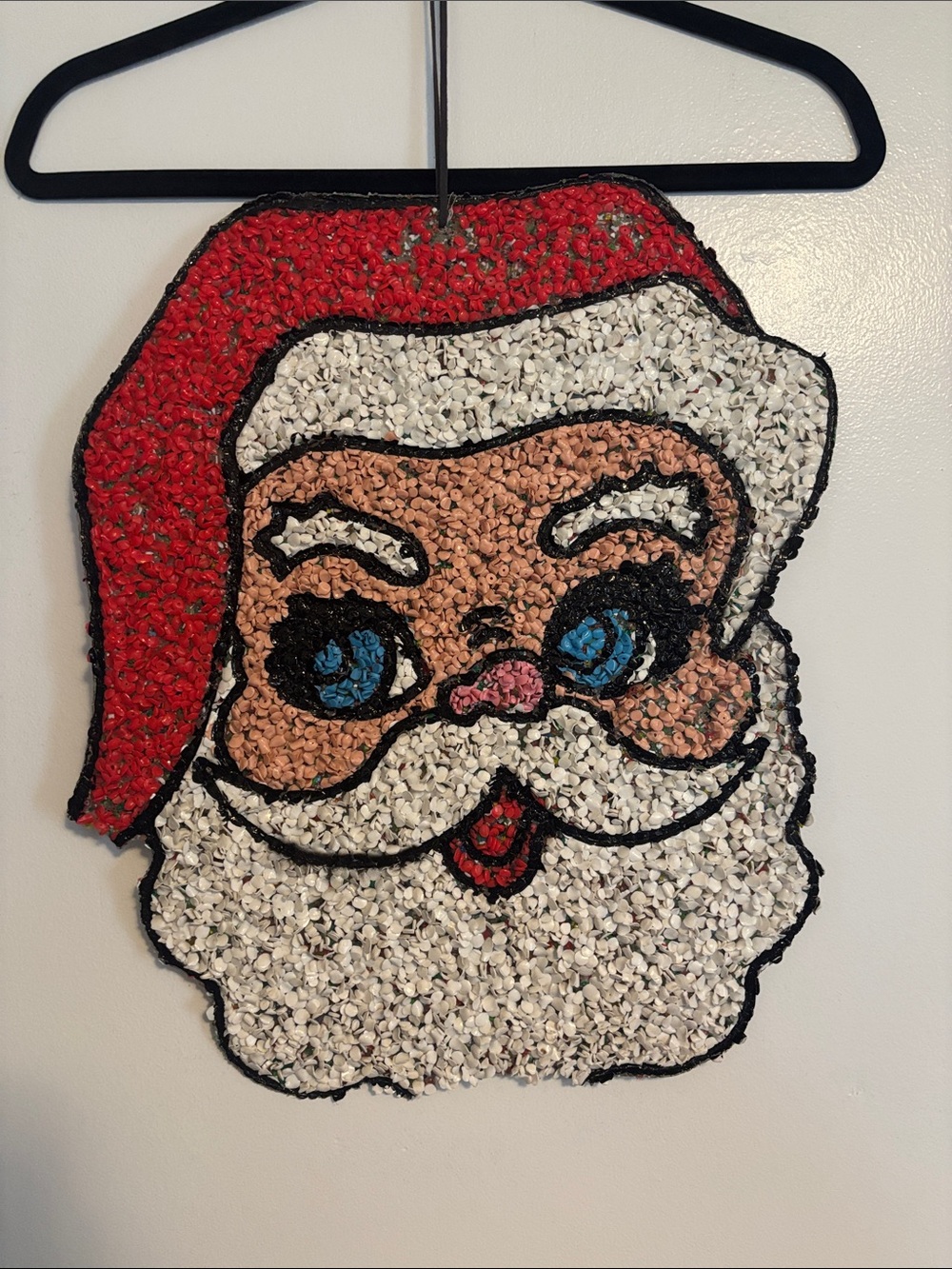 Vintage Santa Claus Popcorn Holiday Wall Hanger